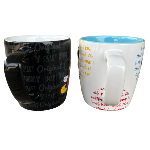 Disney Parks Minnie & Mickey Positive Attributes 3D Mug Set His Hers Black White - Picture 2 of 11